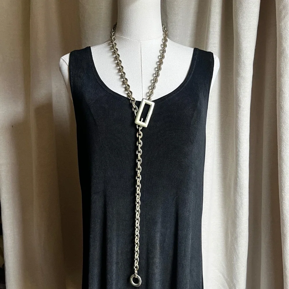 Vintage‎ Brutalist Chain Belt Necklace Convertible Statement Piece 40